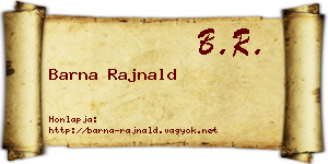 Barna Rajnald névjegykártya